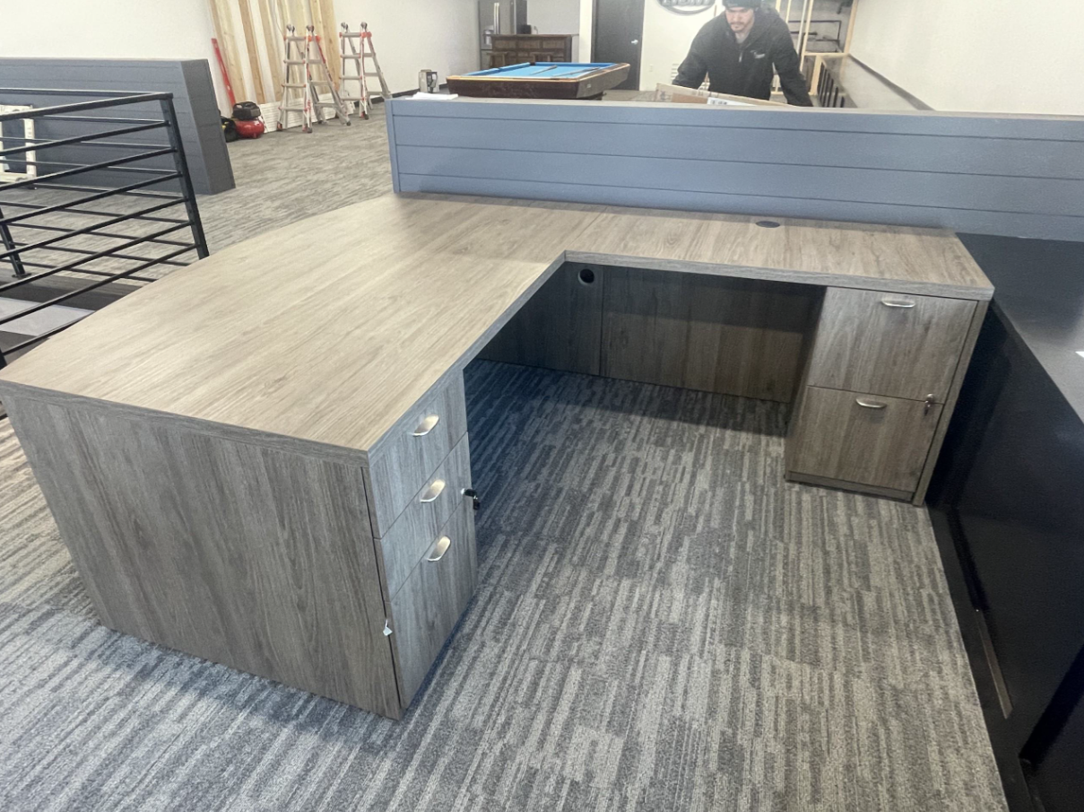 L-Shape Bowfront Desk